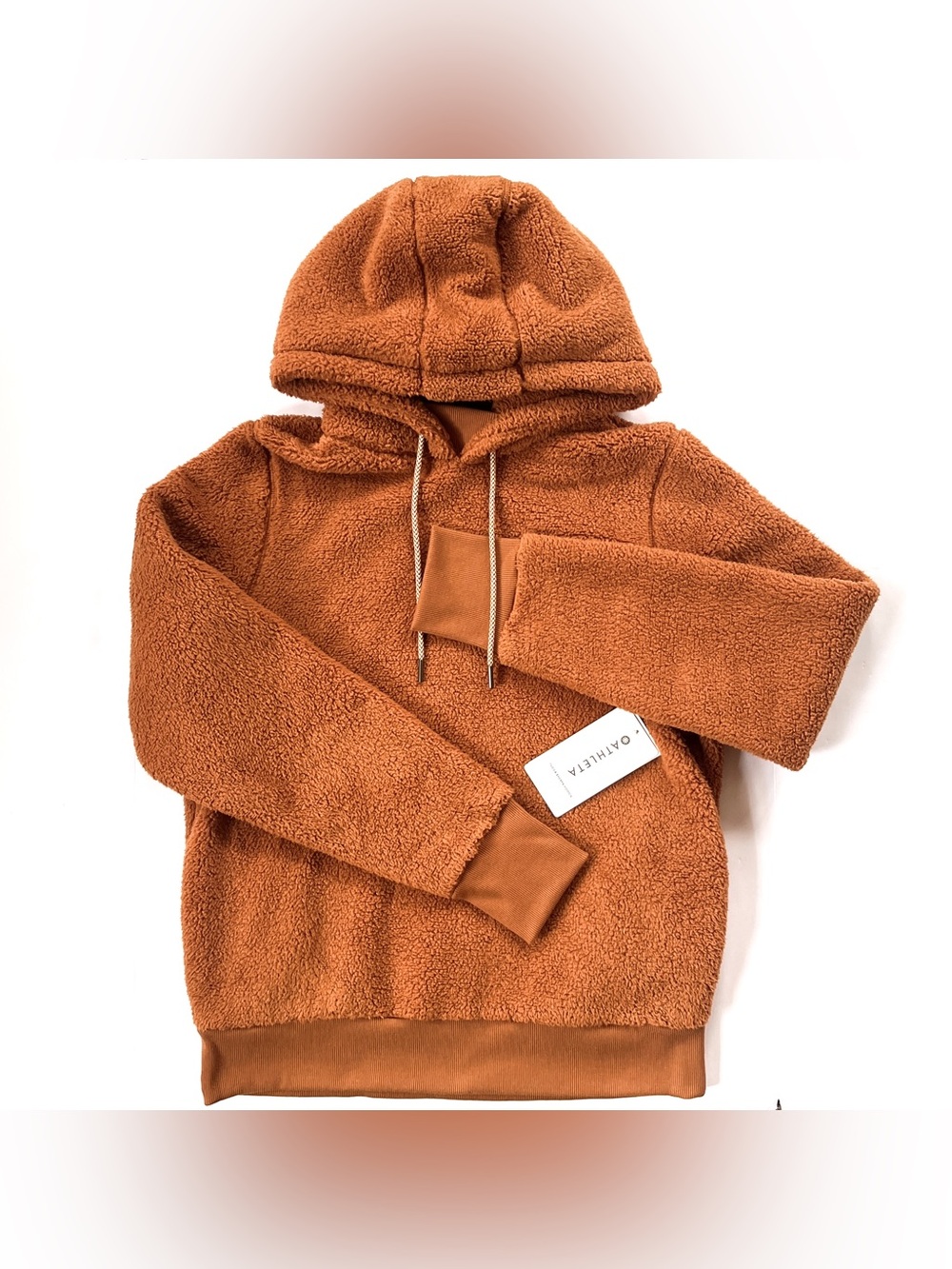 NWT New Women’s Athleta Tugga Sherpa Hoodie Pullover in Cattail Brown (Medium)